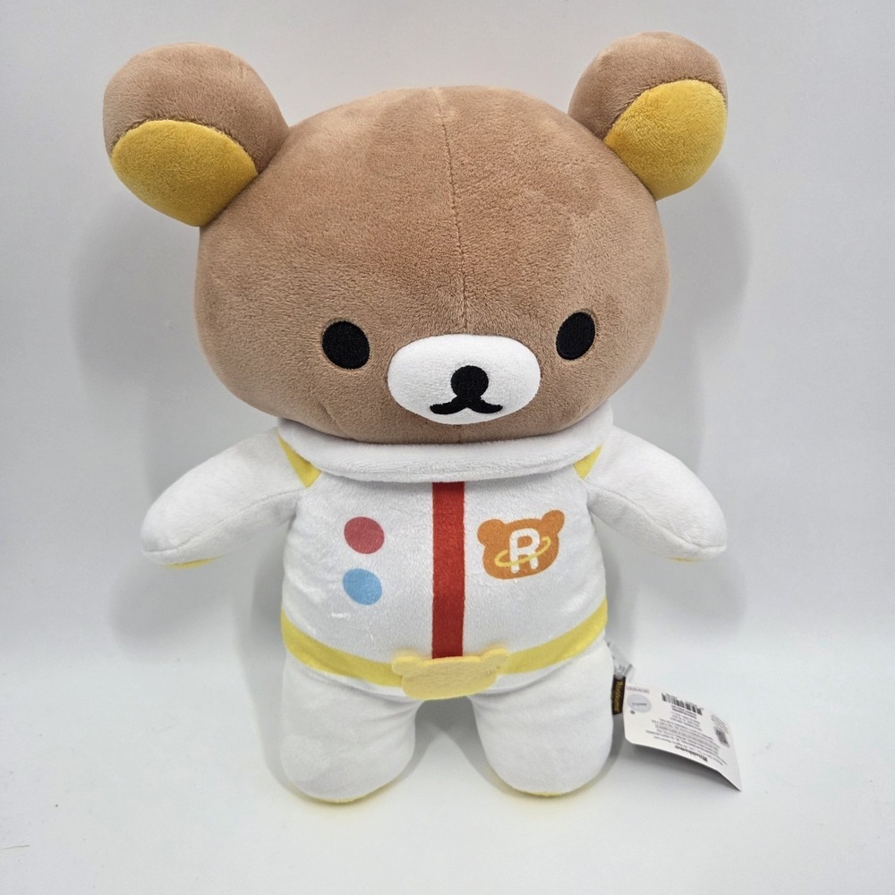 San-X Rilakkuma Astronaut White Space Suit 14" Plush Stuffed Animal Round 1 NEW